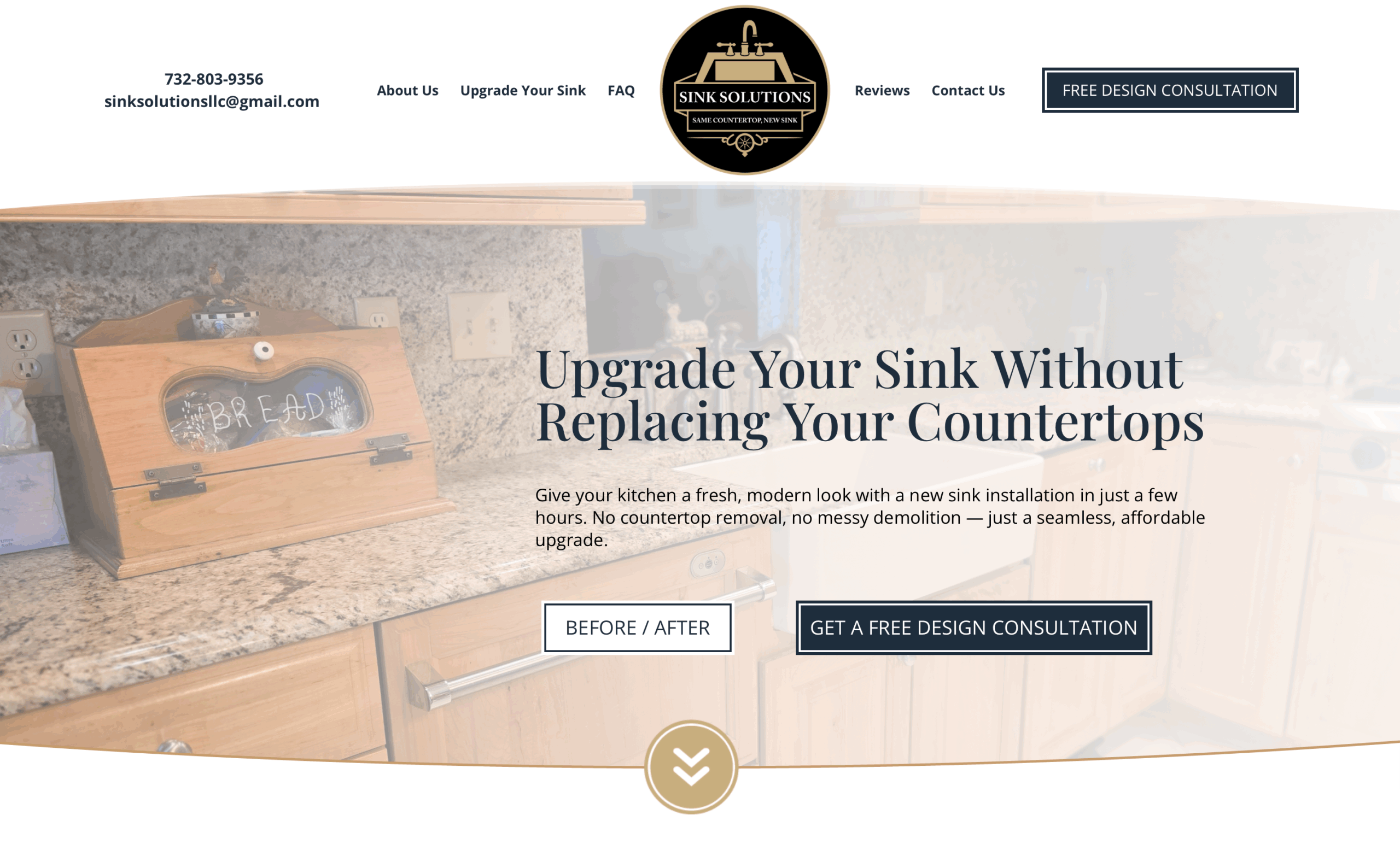 Sink Solutions Website preview designed by Greyshore Studios