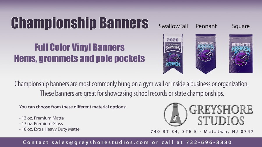 Championship Banners for school sports programs